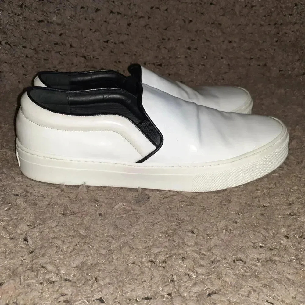 CELINE Paris-White Patent Leather Flatform Loafers-Sz 39.5-Excellent - Picture 4 of 9